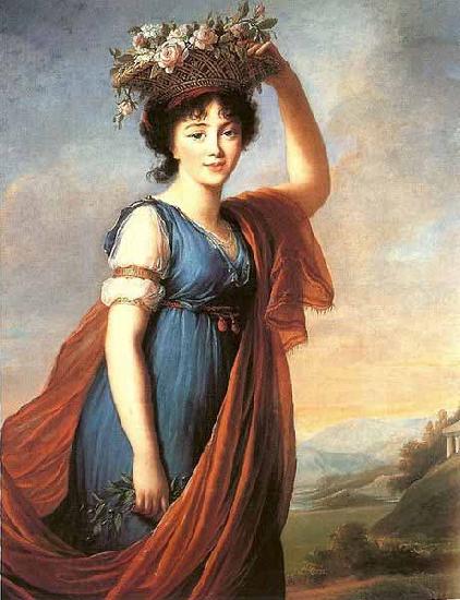 elisabeth vigee-lebrun Princess Eudocia Ivanovna Galitzine as Flora 1799 China oil painting art